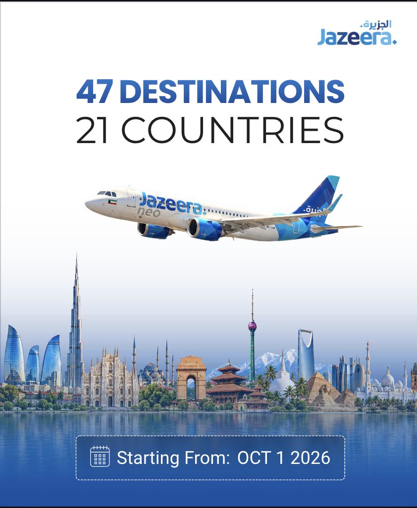 Jazeera - 47 Destinations in 21 Countries From Oct 1, 2026 at Sasto Tickets (sastotickets.com)